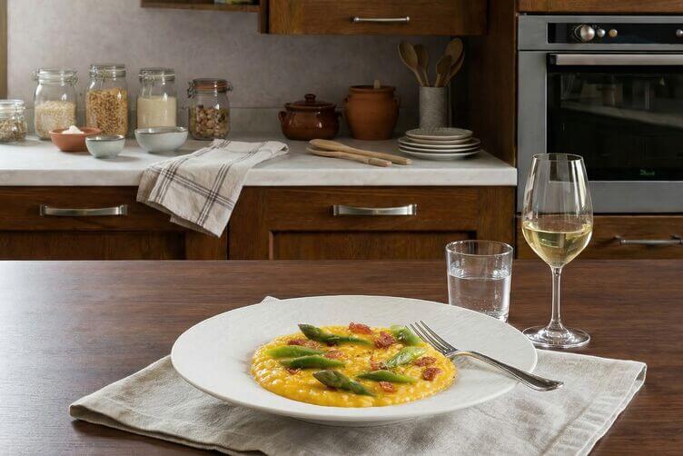 Risotto alla carbonara con asparagi Risotto alla carbonara con asparagi