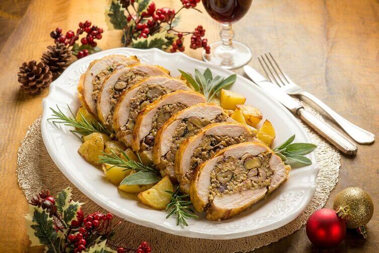 cappone ripieno al forno