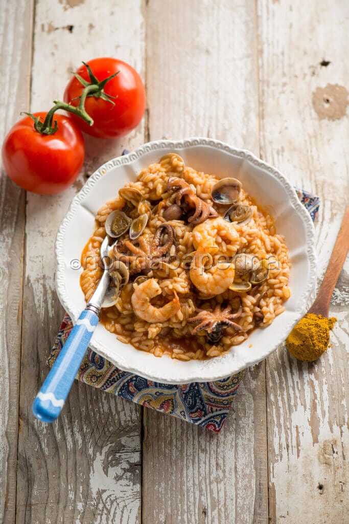 Risotto ai frutti di mare e curry (