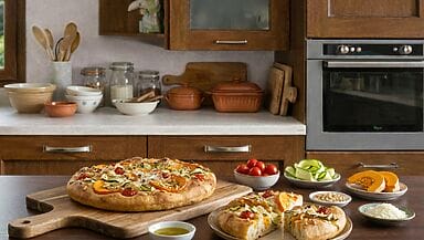 Focaccia croccante con verdure e pecorino