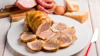 Pollo disossato ripieno