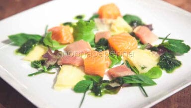 Cubi di salmone e sgombro