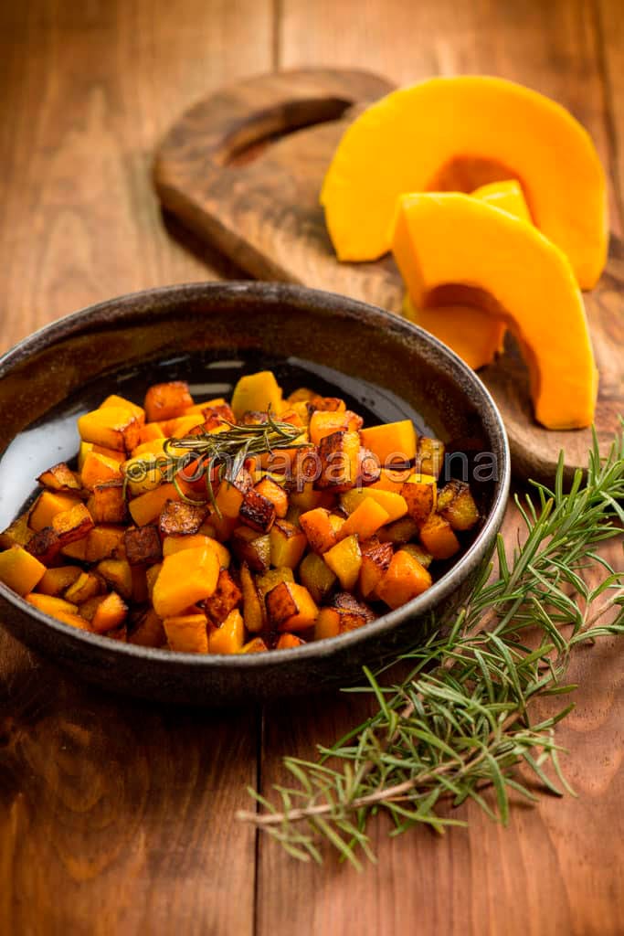 Quadratini di zucca stufati Quadratini di zucca stufati