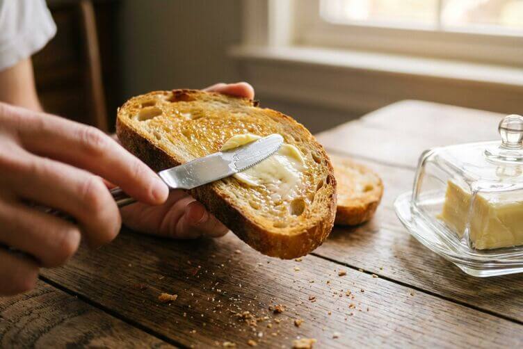 burro di qualità sul pane burro di qualità sul pane