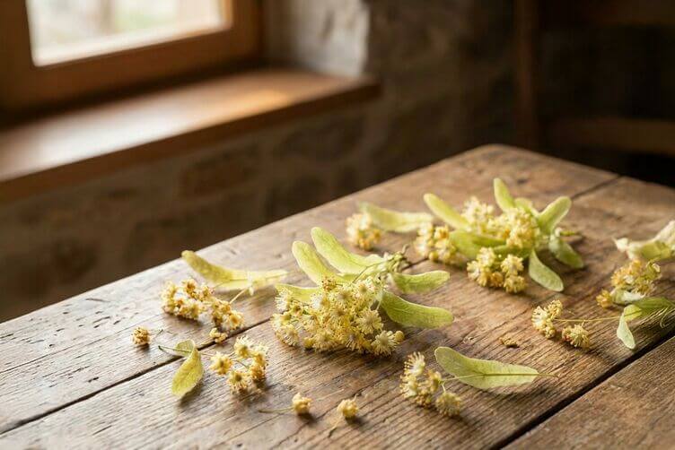  fiori e foglie freschi di tigli