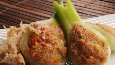 Cucchiai di finocchi ripieni di amaranto