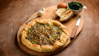 Torta salata carciofi e piselli