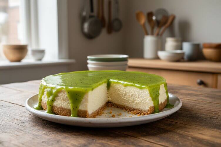 cheesecake con coulis di kiwi