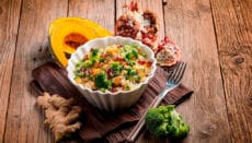 quinoa con zucca, melograno e broccoletti