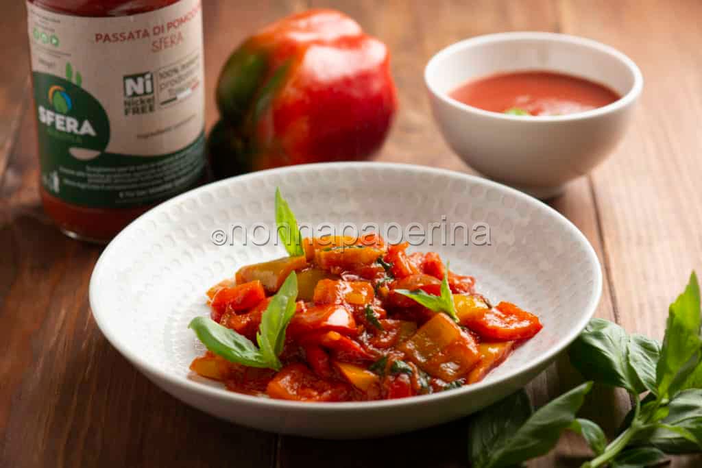 Peperonata light al pomodoro senza nichel Peperonata al pomodoro