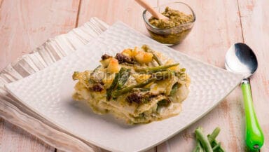 Lasagne alla genovese con pesto e patate