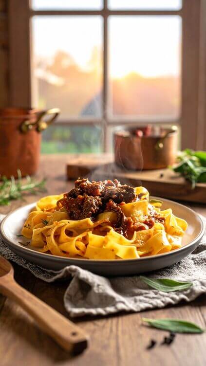 pappardelle al ragu di cinghiale