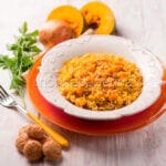 Amaretto-flavoured pumpkin risotto: a full-course meal