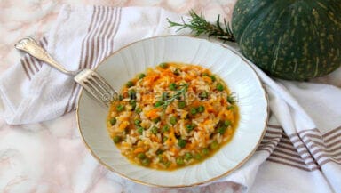 Risotto zucca e piselli