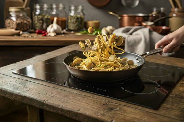 spaghetti alle vongole in padella 1 spaghetti alle vongole in padella 1