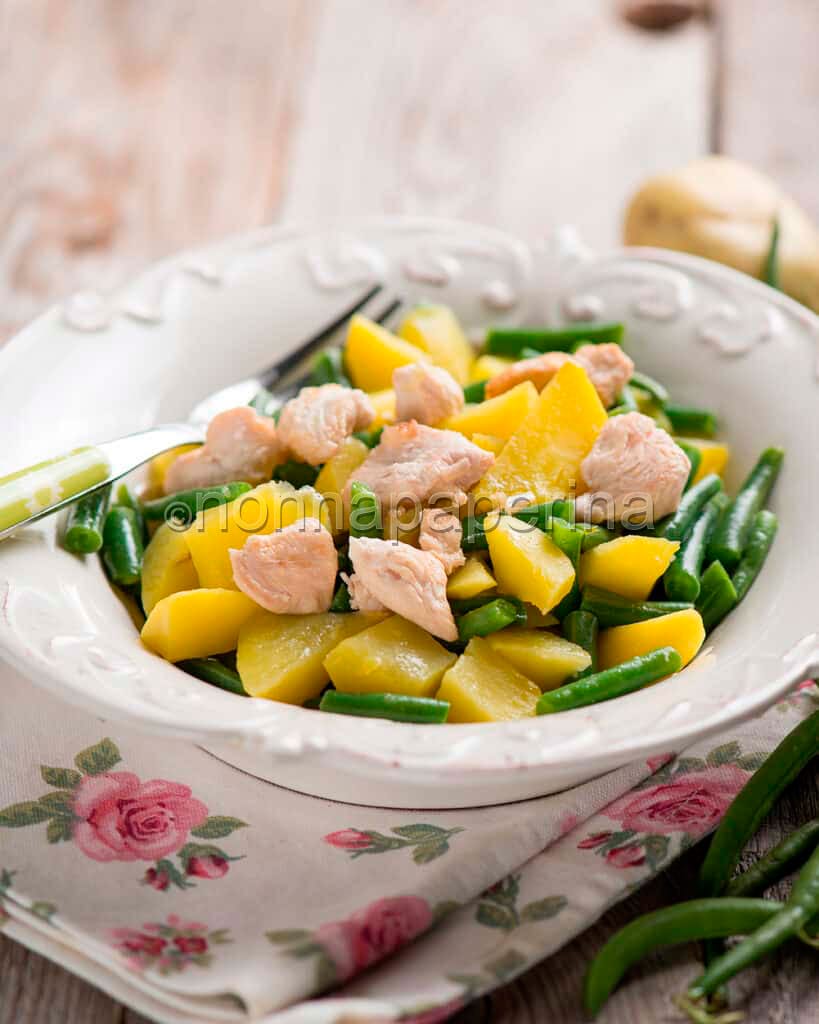 Pollo patate e fagiolini