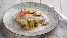 Lasagne light con zucchine e prosciutto cotto