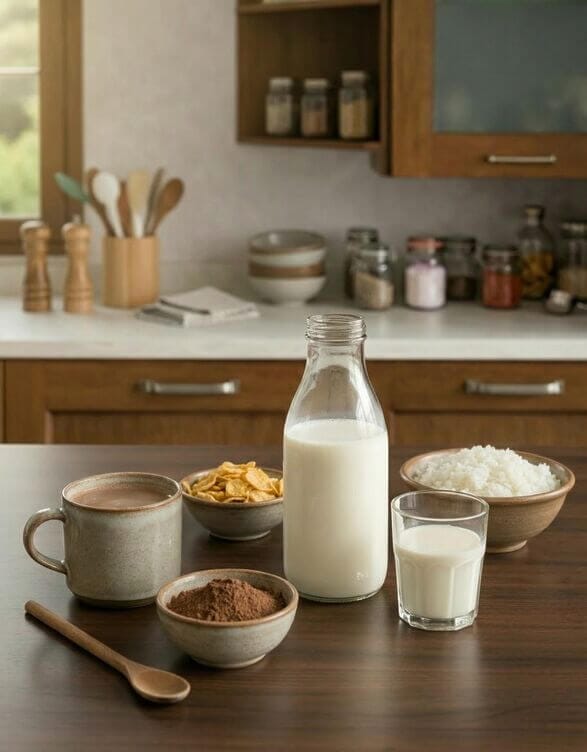 colazione con bevanda di riso