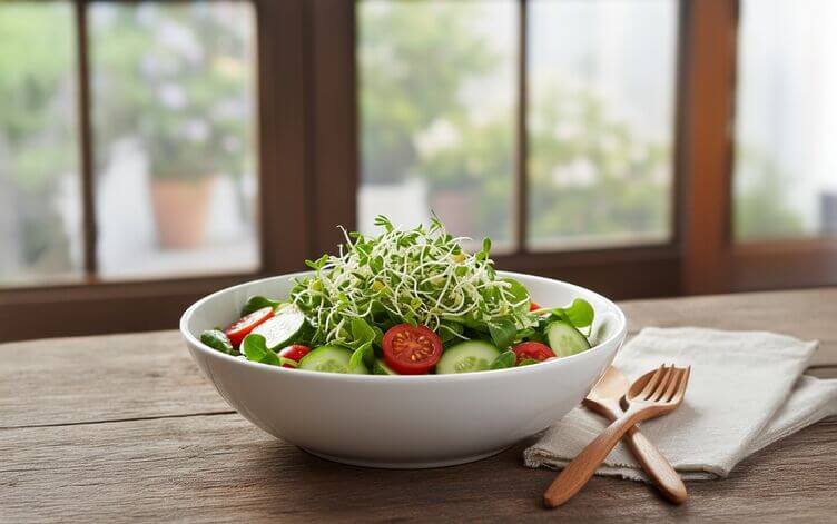 insalata con germogli di fieno greco