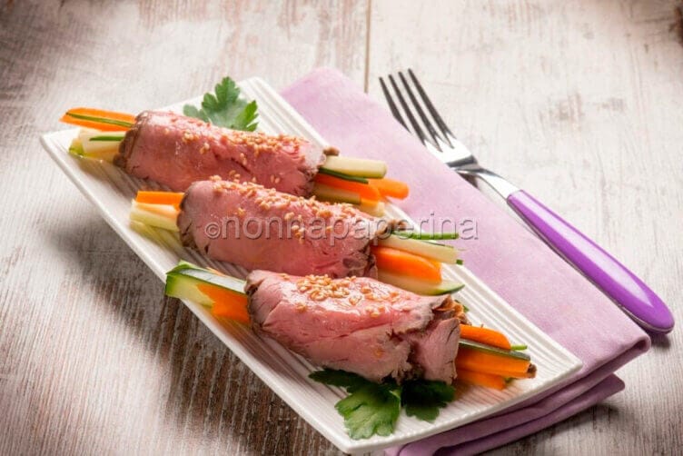 involtini di roastbeef con verdure involtini di roastbeef con verdure