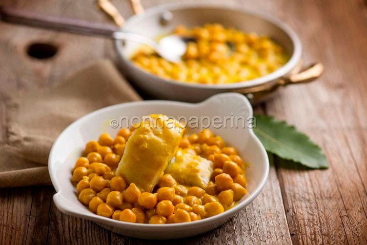 Sautè di baccala con ceci