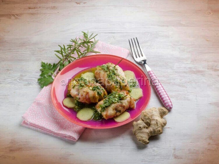 Involtini allo zenzero e erbe aromatiche Involtini allo zenzero e erbe aromatiche