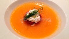 Tartare di prosciutto con crema di melone Tartare di prosciutto con crema di melone