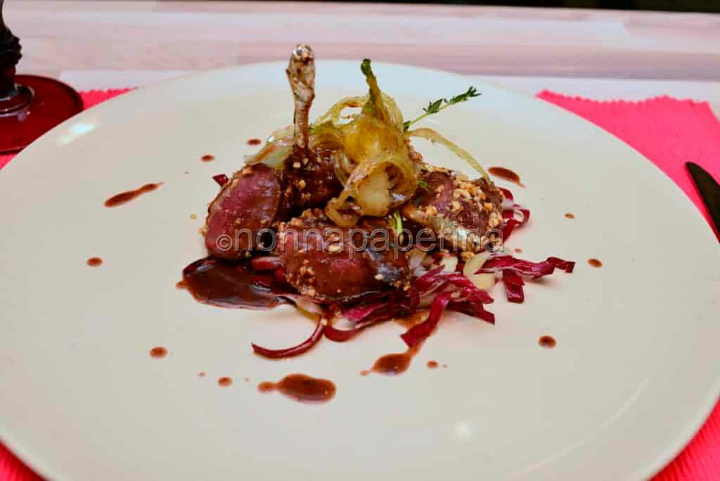 Piccione in crosta di nocciole