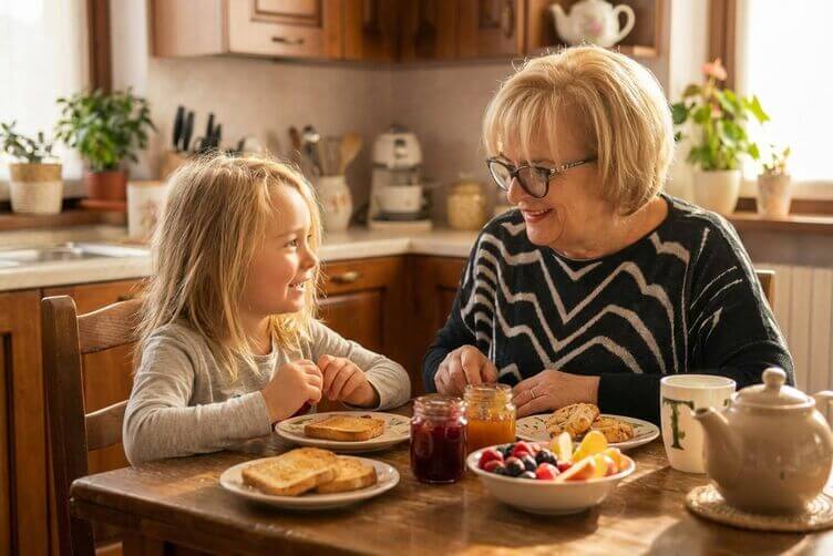 Bambino a tavola in un contesto domestico: tema celiachia nei bambini