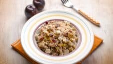 risotto alle prugne e pollo