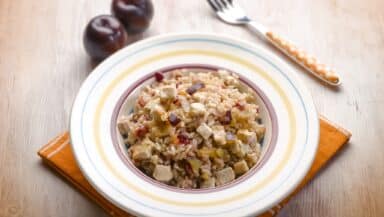 risotto alle prugne e pollo
