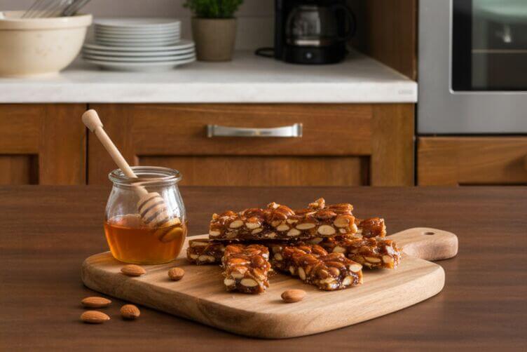 croccante alle mandorle con miele di castagno croccante alle mandorle con miele di castagno