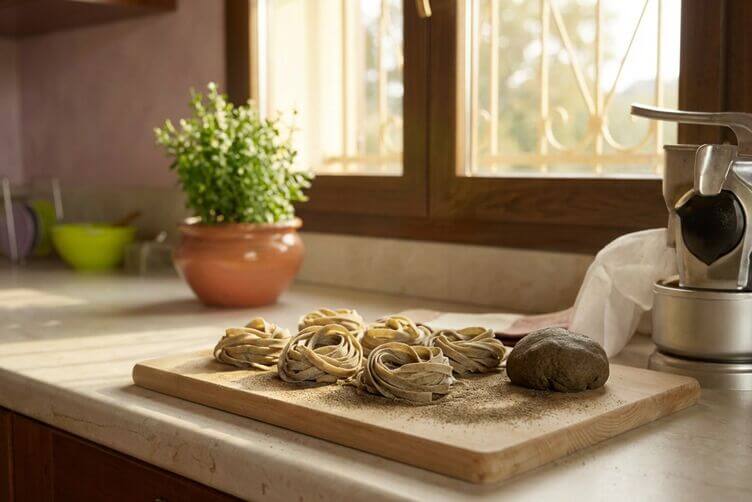 tagliatelle con farina di canapa