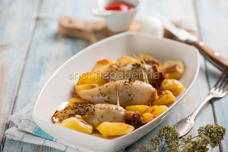 Calamari al forno con patate