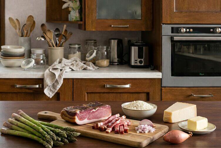 ingredienti risotto asparagi e speck