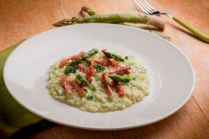 Risotto asparagi e speck:
