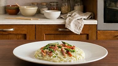 risotto asparagi e speck