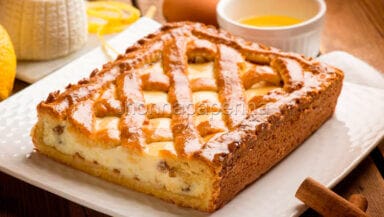 Crostata di ricotta cocco rapè e amaretti