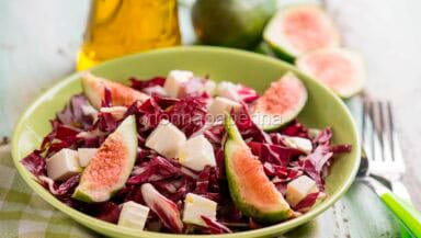 Insalata radicchio feta e fichi
