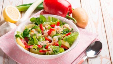 insalata con peperoni e pollo