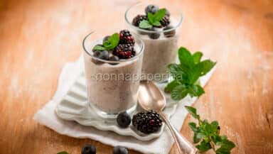 Crema di yogurt con mirtilli e more