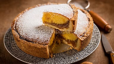 Crostata con marmellata di castagne e crema frangipane