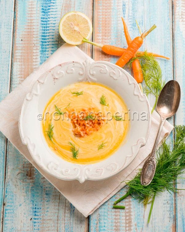 Zuppa di salmone con carote e patate