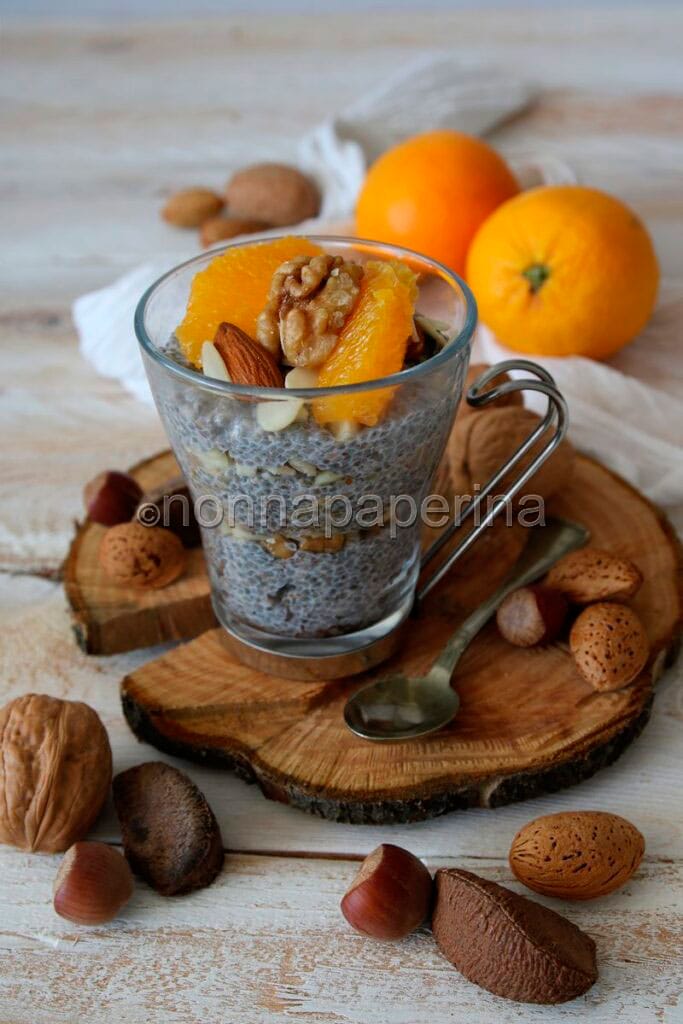 Budino con semi di chia e frutta secca Budino con semi di chia e frutta secca