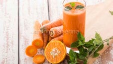 Centrifugato con carote e arance, succo energetico