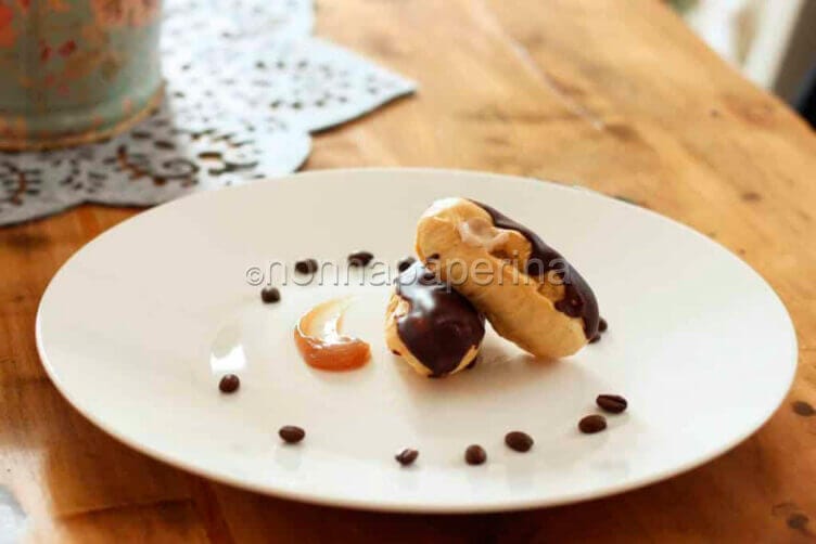 Eclair all’olio con crema di marroni