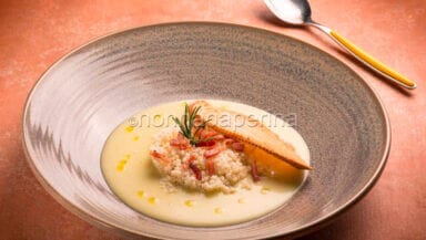 Minestra di patate, miglio e pancetta