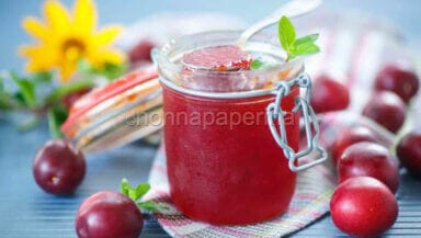 confettura di prugne e ciliegie