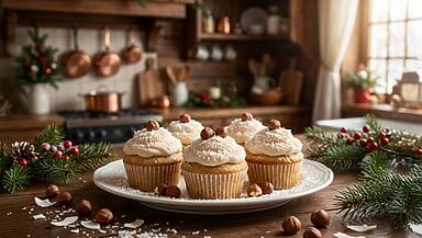 Cupcakes riso e cocco natalizi