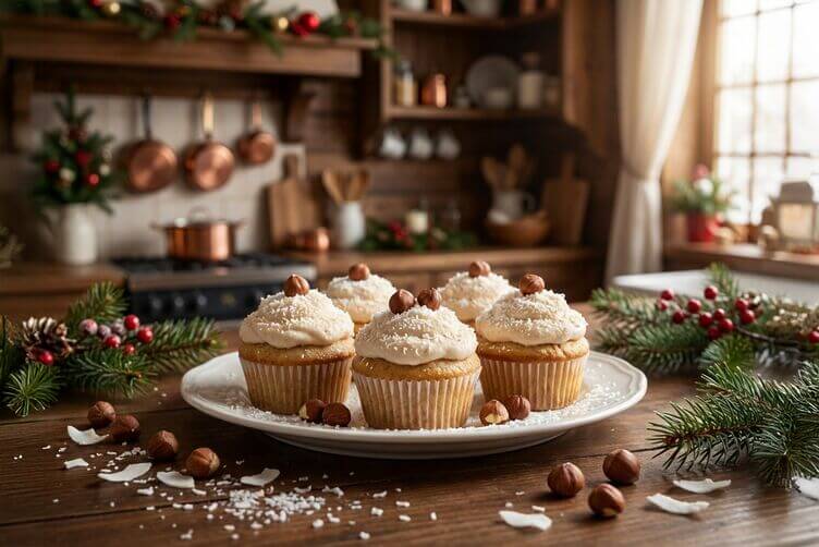 Cupcakes riso e cocco natalizi